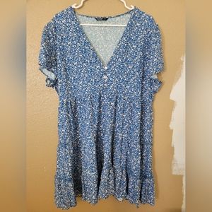 4X Shein blue and white dress